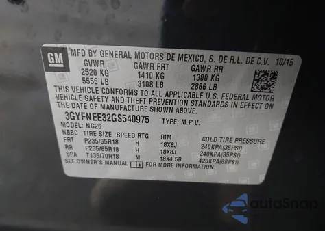 2016 Cadillac Srx Luxury Collection from USA, damaged, VIN 3GYFNEE32GS540975